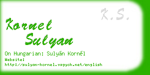kornel sulyan business card
