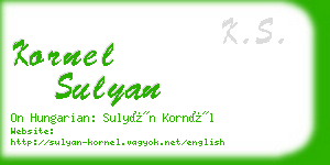 kornel sulyan business card